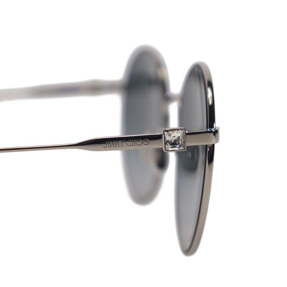 Jimmy Choo Round Metal Women’s Sunglasses – Palladium / Gray Gradient – NWT - Picture 3 of 11